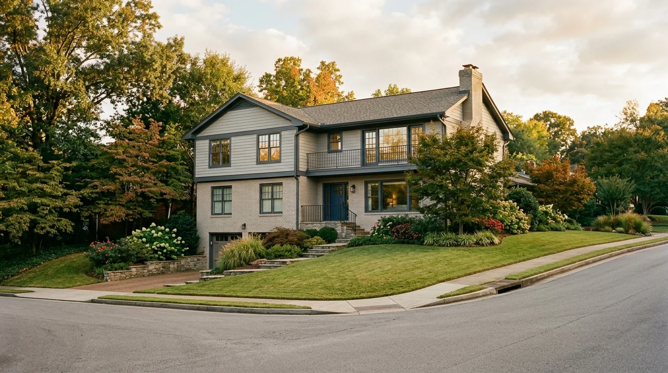 Chattanooga residential exterior at golden hour