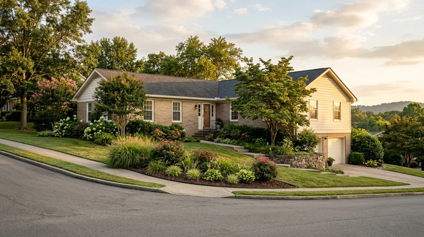 Chattanooga residential exterior at golden hour