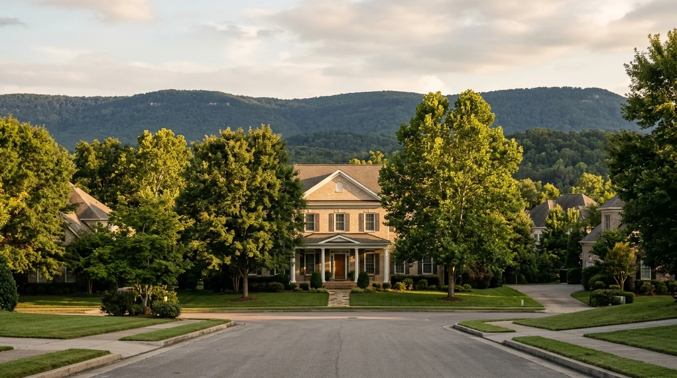 Chattanooga residential exterior at golden hour